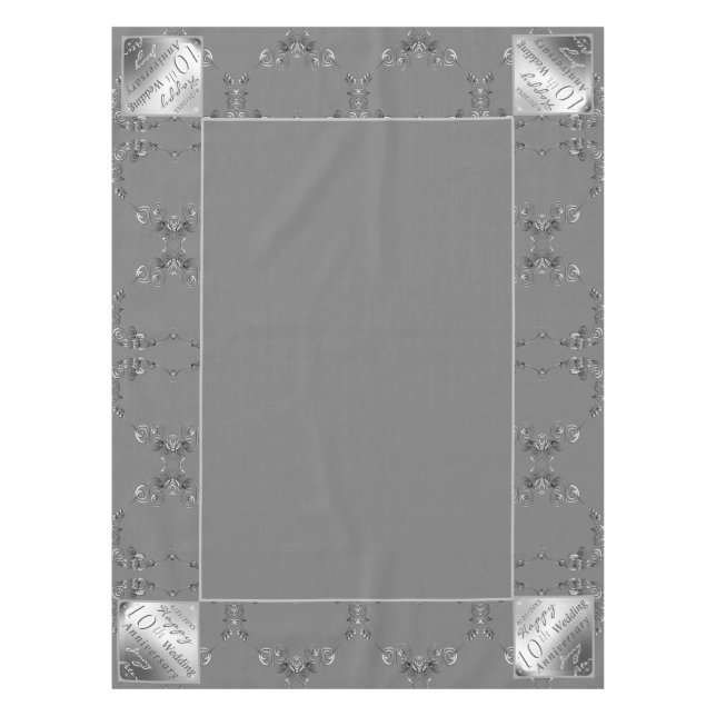 10th Wedding Anniversary Tablecloth (Front)