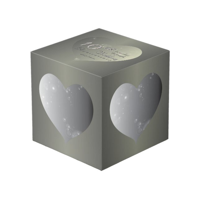 10th Wedding Anniversary Tin Colour Heart Frames (Front Angled)