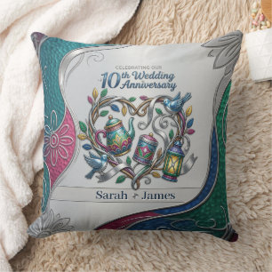 10th Wedding Anniversary We Still Do Photo Decor Throw Pillow
