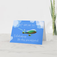 10th Year Airplane Adoption Day Green Airplane