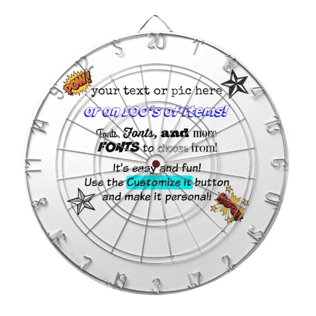 10tshirts.com Customizable DART BOARD! Dartboard (Front)