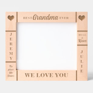 10x8 BEST Grandma Ever Grandkids Names Etched Frames