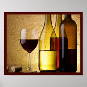 10x8 Wine Bottles and Glass Wall Art