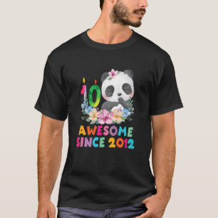 10Years Old 10Th Birthday Panda Unicorn Girl Party T-Shirt
