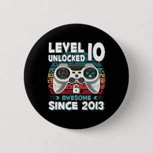 10yr Bday Son Boy Funny Gamer 10th 10 Year Old Bir 2 Inch Round Button