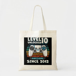 10yr BDay Son Boy Funny Gamer 10th 10 Years Old Bi Tote Bag