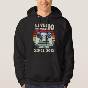 10yr Bday Son Boy Gamer 10th 10 Years Old Birthda Hoodie