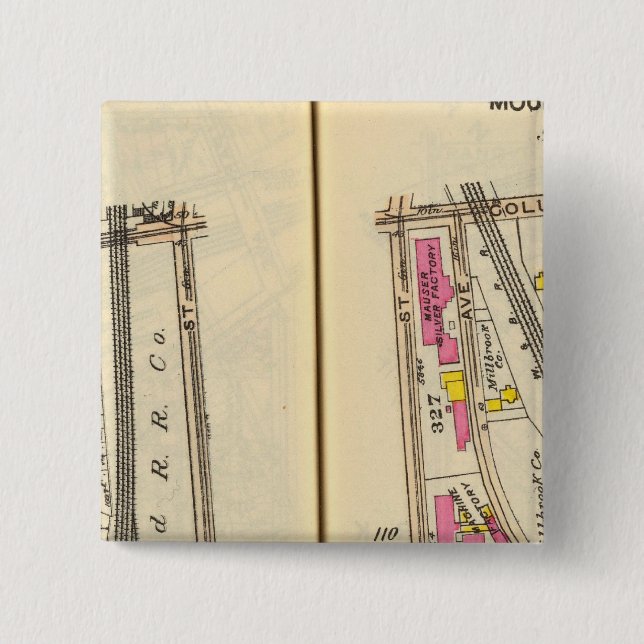 110111 Mt Vernon 2 Inch Square Button (Front)