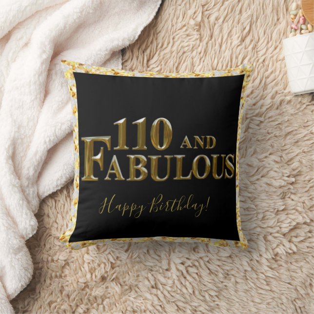 110 Birthday  Throw Pillow (Blanket)