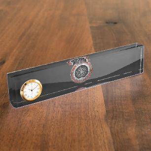 [110] Vegvisir - Viking Silver Magic Runic Compass Nameplate