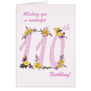 110th Birthday Flower Decorated Numbers
