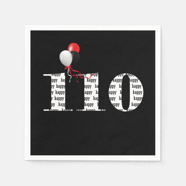 110th Birthday party balloons Napkin (Front)