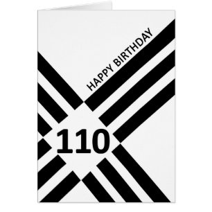 110th Diagonal Black Line Design Birthday