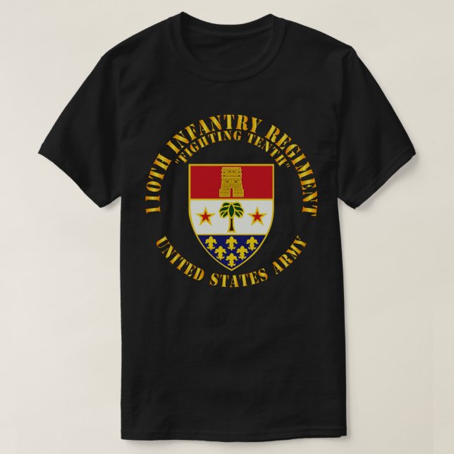 110th Infantry Regiment Fighting Tenth DUI X T-Shirt (Design Front)