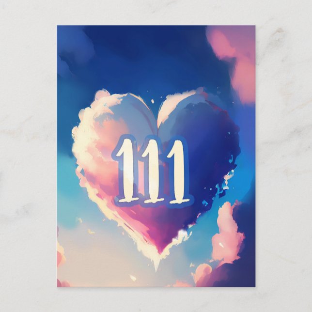 111 Angel Number: A Tapestry of Cosmic Serenity Postcard (Front)