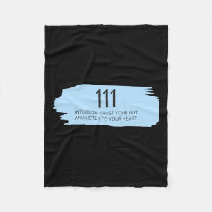 111 Angel Number Blue Fleece Blanket