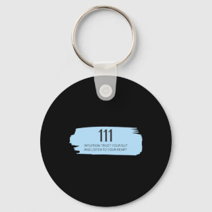 111 Angel Number Blue Keychain