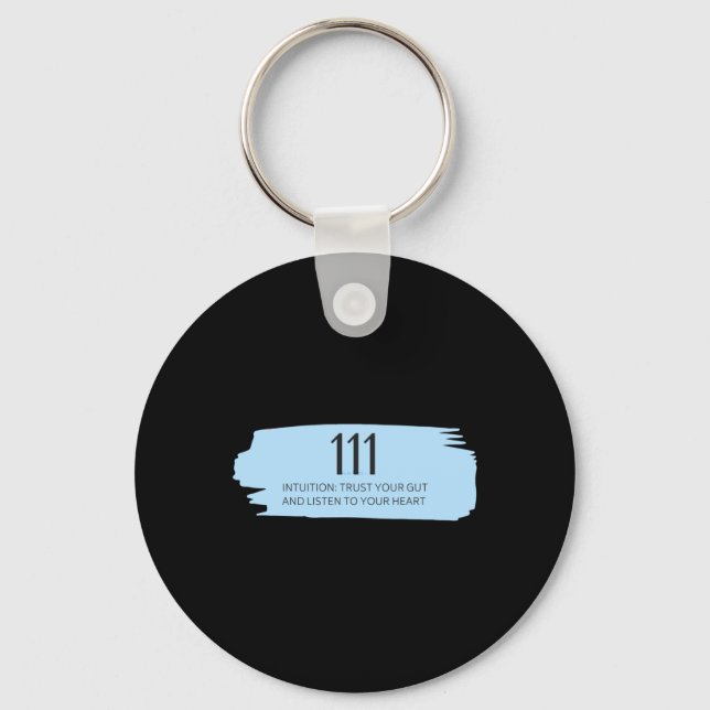 111 Angel Number Blue  Keychain (Front)