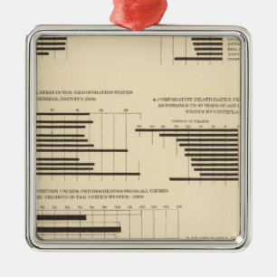 111 Death rates 1900 Metal Ornament