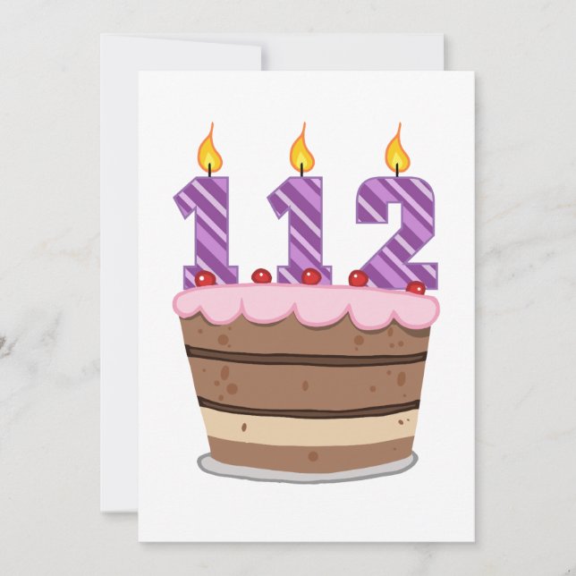 112 Age on Birthday Cake Card (Front)