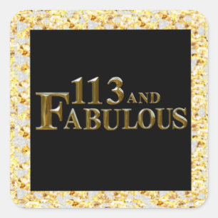113 Birthday Square Sticker