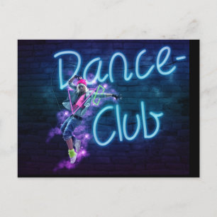 115 NEON DANCE CLUB DIGITAL REALISM GIRL HIPHOP PA POSTCARD
