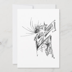 117 Black White Abstract Tribal Tattoo Art Thank You Card