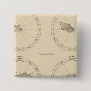 117 Deaths influenza, typhoid fever 1900, 1890 2 Inch Square Button