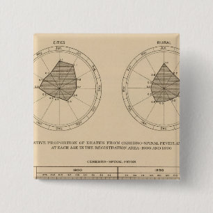 118 Deaths cerebrospinal fever 2 Inch Square Button