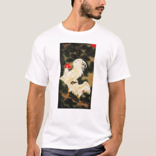 11. 老松白鶏図, 若冲 Pine-tree & White Chickens, Jakuchū T-Shirt