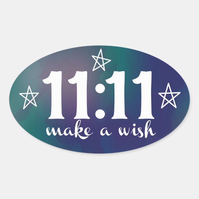 11:11, Make a Wish Oval Sticker (Front)