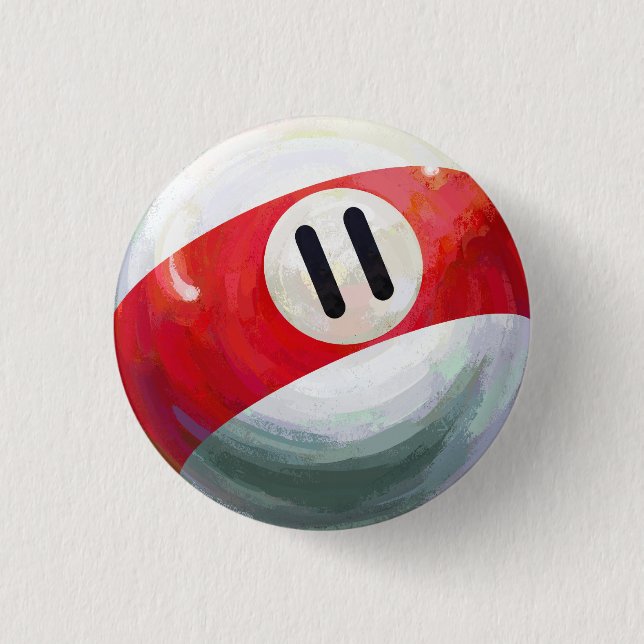 11 Ball 1 Inch Round Button (Front)