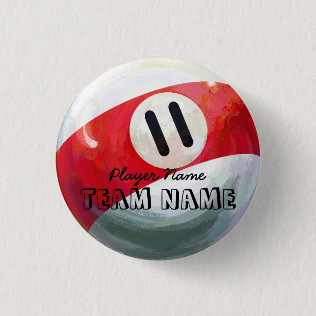11 Ball 1 Inch Round Button (Front)
