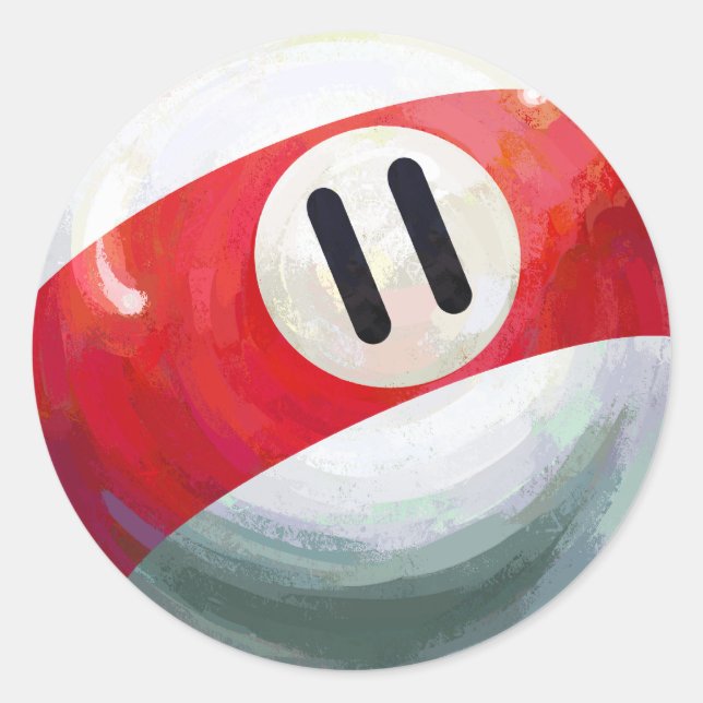 11 Ball Classic Round Sticker (Front)