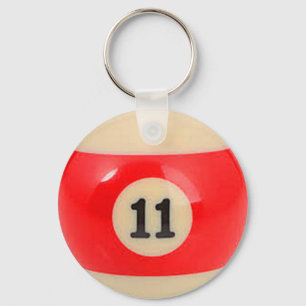 "11 Ball" pool ball design jewellery Keychain