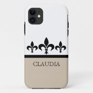 11 Beige Swanky Fleur De Lis BT iPhone 5 Coque