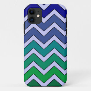11 Bleu vert fade chevron style iphone 5 coque