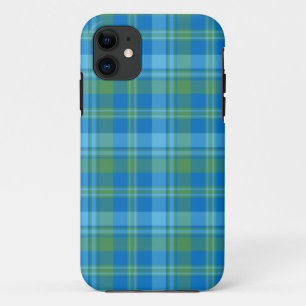 11 Chic Blue Morning Glory Plaid iPhone 5/5s Coque