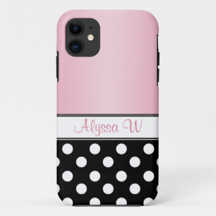 11 Coque Black Polka Dot Pink iPhone 5