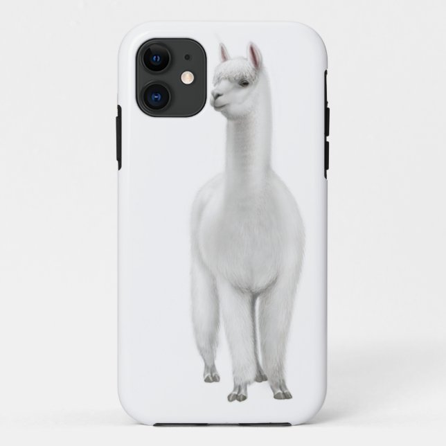 11 Coque iphone blanc vigilant d'alpaga (Dos)