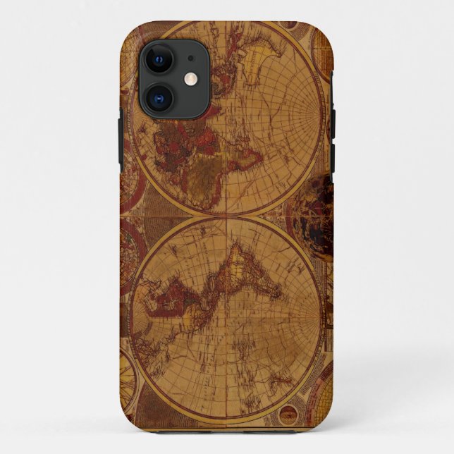 11 Coque iphone de la carte de l'ancien monde (Dos)
