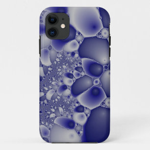 11 coque iphone en mosaïque bleue et blanche