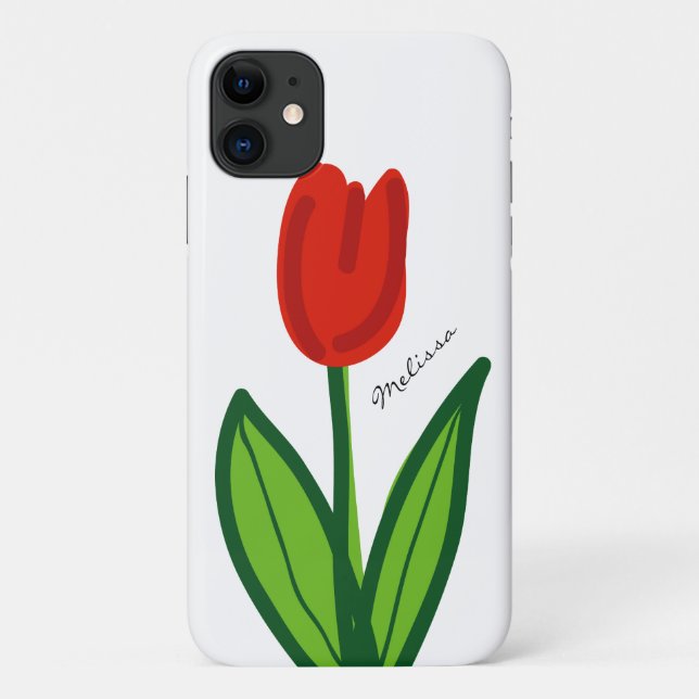 11 Coque iphone floral Whimsical avec fleur de tulipe (Dos)