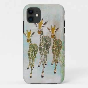 11 Coque iphone vintage de girafes d'or et de jade