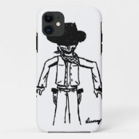 Cowboy Sketch iPhone 5 à peine Coque