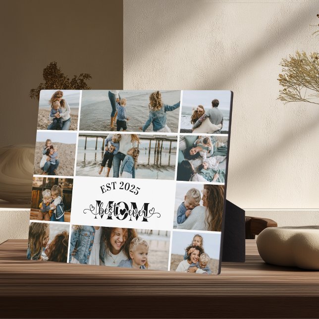 11 Custom Photo Collage Best Mom Ever  Plaque (Creator Uploaded)