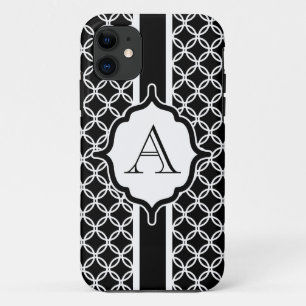 11 Dentelle noire Monogramme coque iphone Mate