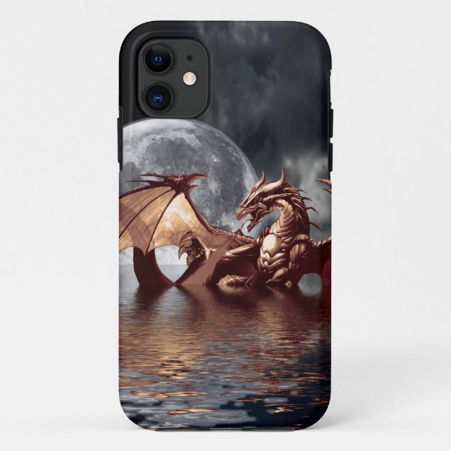 11 Dragon & Lune Imaginaire coque iphone mythique (Dos)