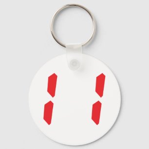 11 eleven  red alarm clock digital number keychain