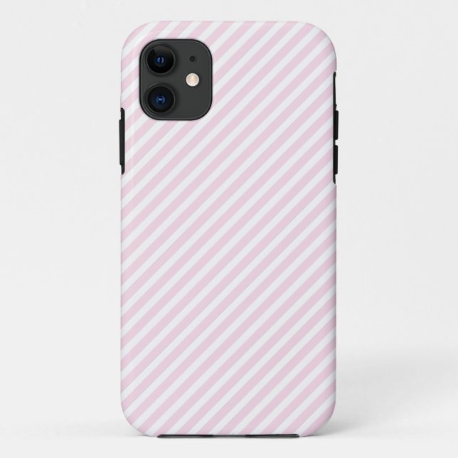 11 iPhone 5 Coque rayé rose et blanc (Dos)